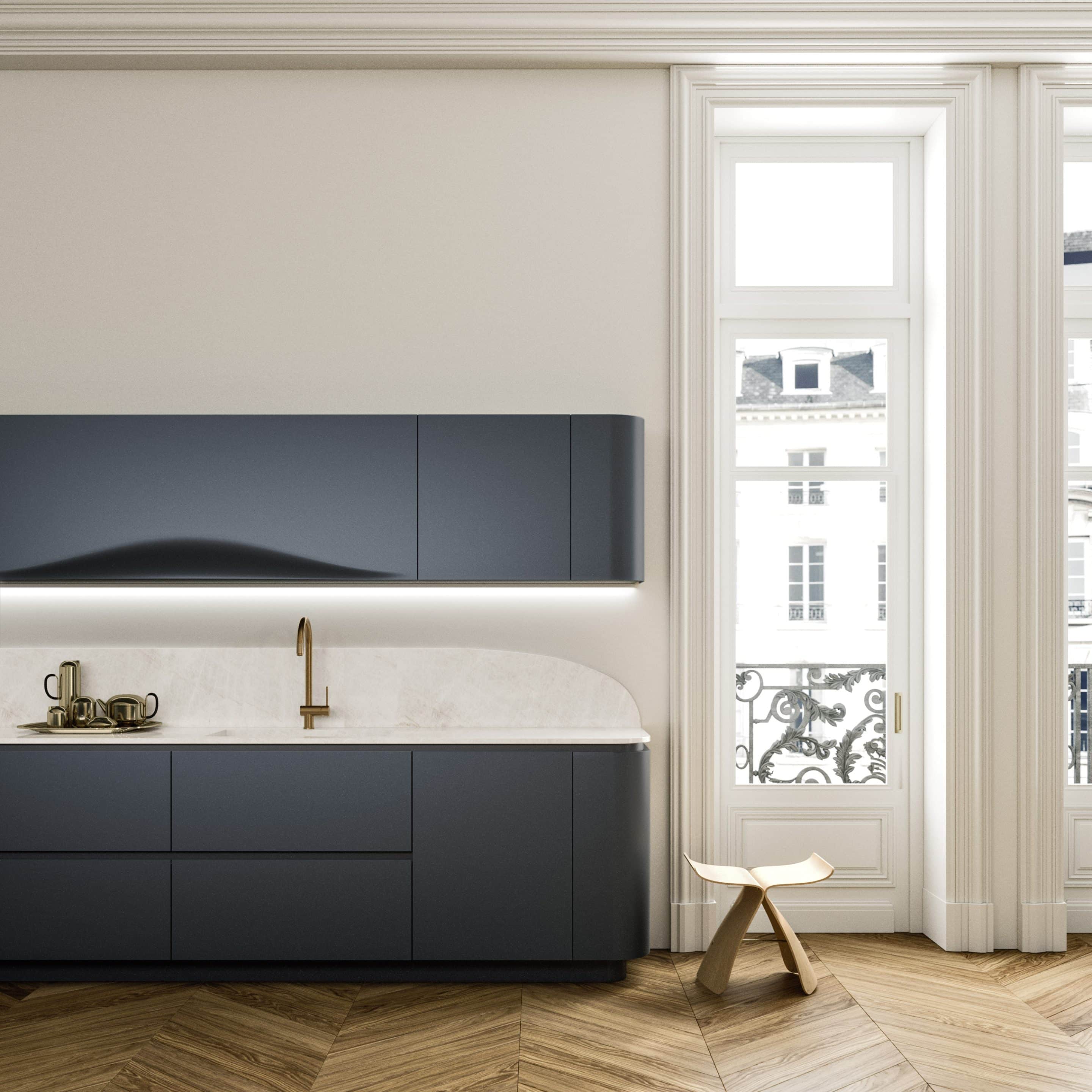exemple cuisine luxe le vesinet au showroom à orgeval