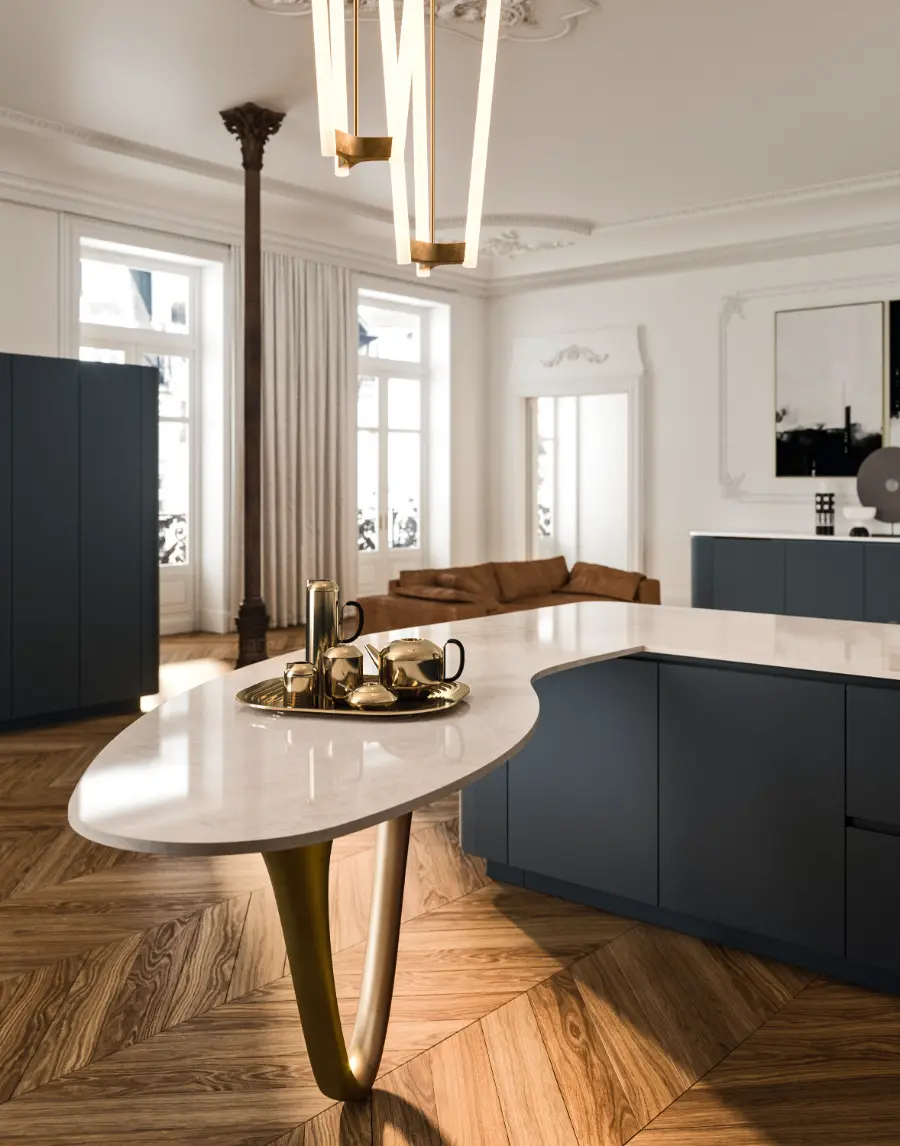 design-cuisine-luxe-le-vesinet lumière cuisine luxe le vesinet